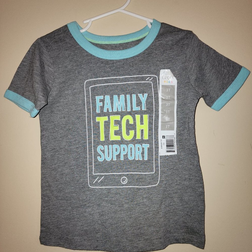 Boys Graphic T-Shirt Family Tech Support 3T
